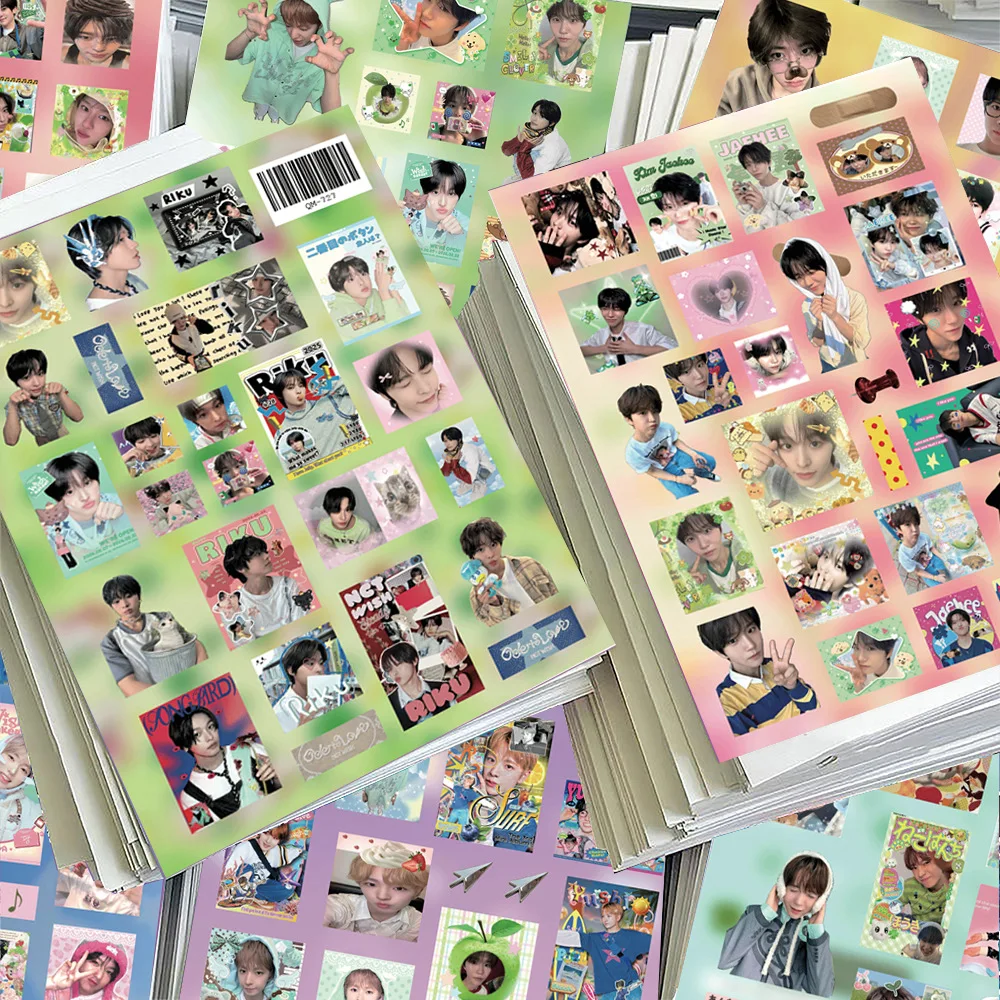 Waterproof Stickers Nct Wish Cut Film 8 Sheets Kpop Scrapbooking Material High Aesthetic Value for Business And Cultural Needs