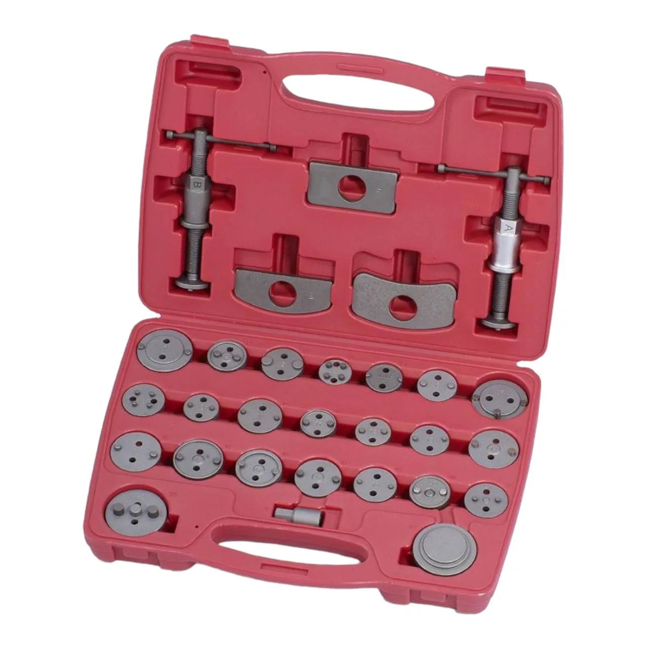 

Professional 29-Pcs Universal Disc Brake Caliper Piston Wind Back Tool Kit Medium Carbon Steel Silver Car Repair Tools for