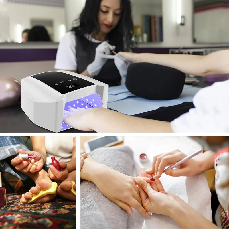 72W Sun Professional Nail Salon 36 Perline Lampada Polimerizzazione Fototerapia intelligente Asciugatrice per unghie Lampada UV a LED Smalto o smalto per gel per unghie