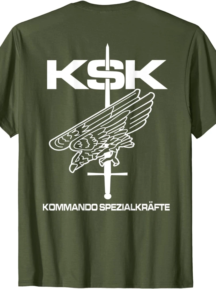 Deutschland Special Forces KSK Männer T-shirt Kurzarm Casual 100% Baumwolle Oansatz T Shirt