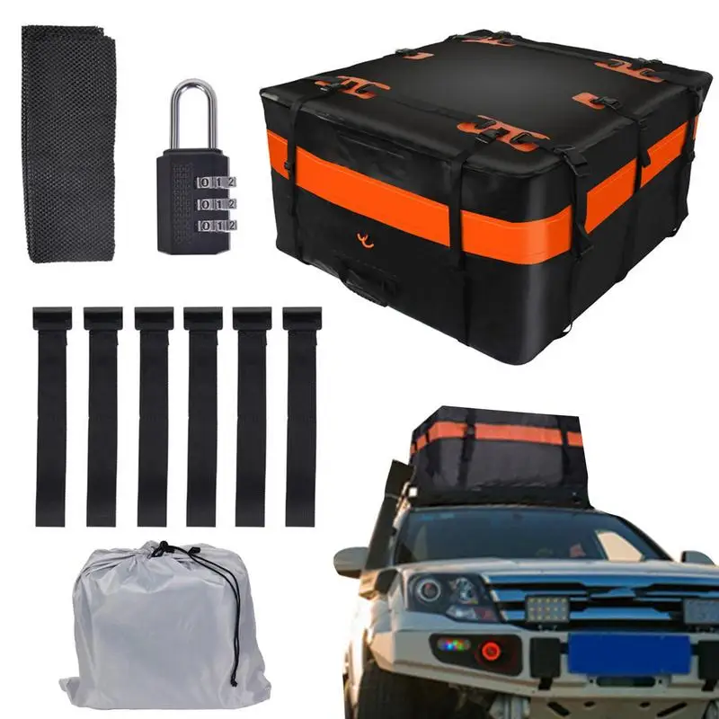 

Rooftop Cargo Bag Heavy Duty Roofbag Storage Bag 20 Cubic Feet Cargo Carrier Bag With Reinforced Straps Car Accessories For