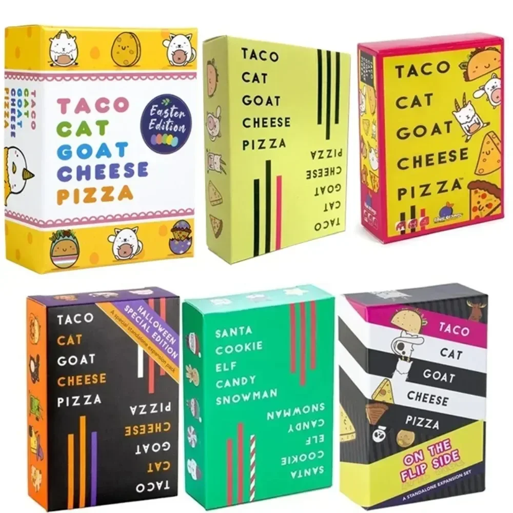 6 estilos: Taco, gato, queso de cabra, pizza, cartas de juego, Santa Claus, galletas, elfos, caramelos, juegos de mesa, juegos divertidos para parejas, amigos y fiestas.