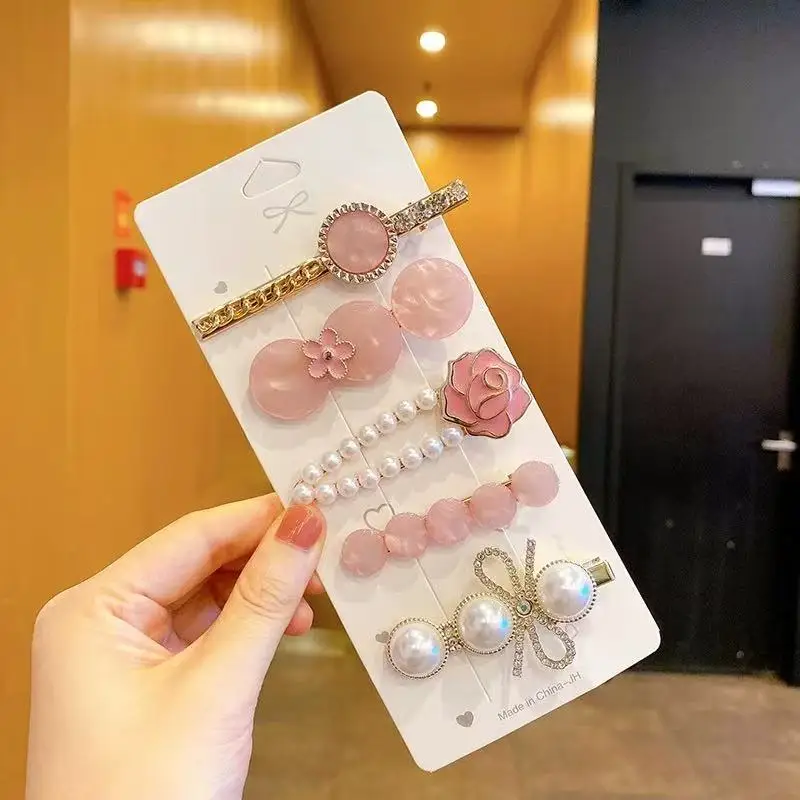 5-piece hairpin set - duckbill clips, straight clips, snap clasps, hair curlers, hair clips, hair clasps