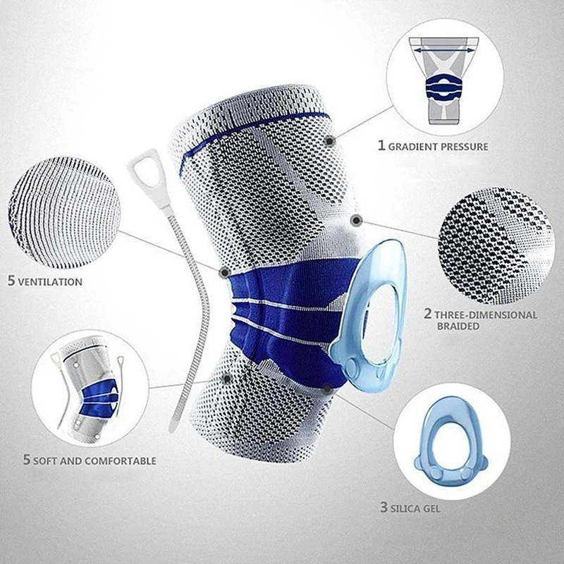 1Pcs  Compression Knee Sleeve, for Basketball, Joint Pain Relief, Arthritis and Injury Recovery and More, Men and Women