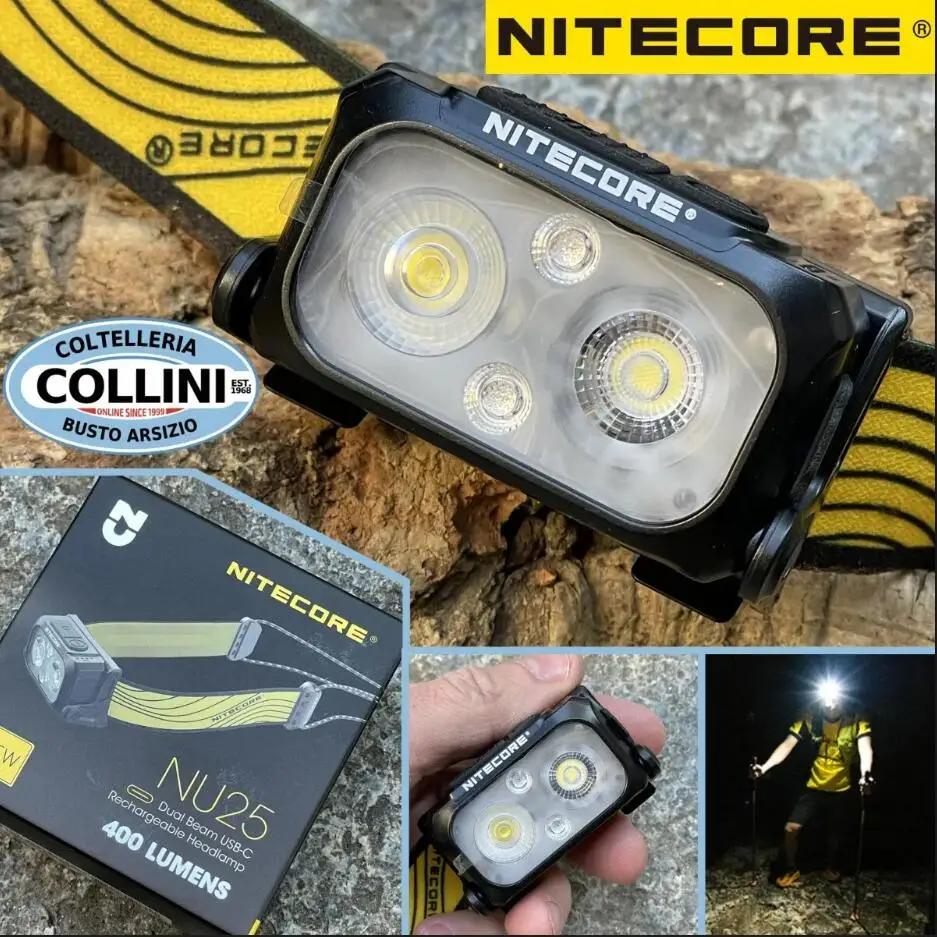 

Модернизированный налобный фонарь NITECORE NU25 V2.0, 400 люмен, USB-C, светодиодный компактный, три источника света, встроенный аккумулятор