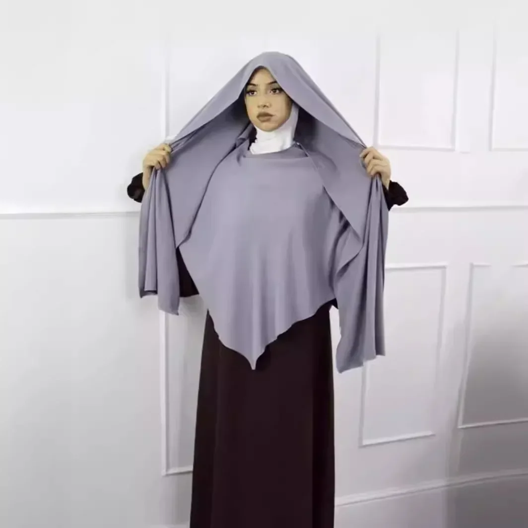 Bufanda larga Khimar para mujer, Hijabs lisos, Tops sin mangas musulmanes, Abaya Jilbab, Ramadán, ropa de oración islámica, Niqab Burqa