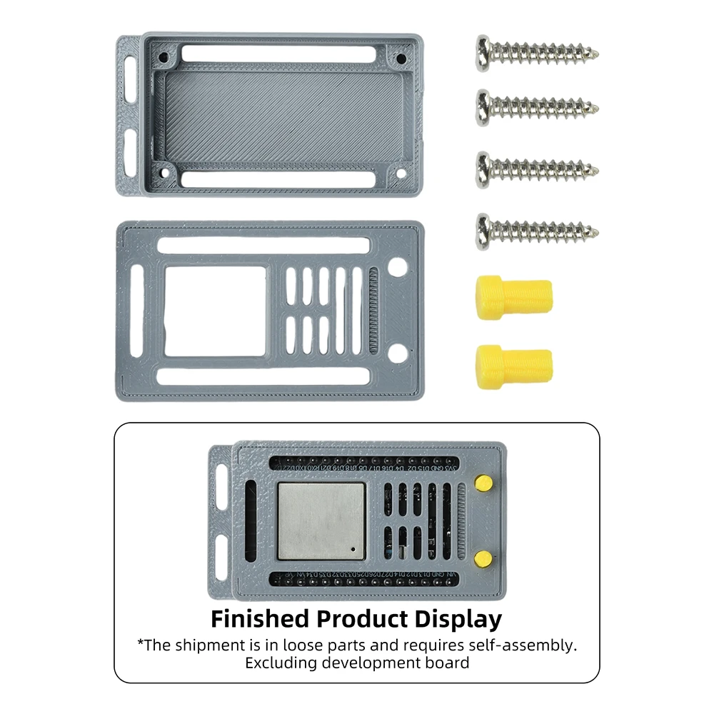 30-Pin ESP32 WIFI/BT Development Board Expansion Enclosure Case with Type-C Port and Open GPIO Pin Design 3D Printed Grey Shell
