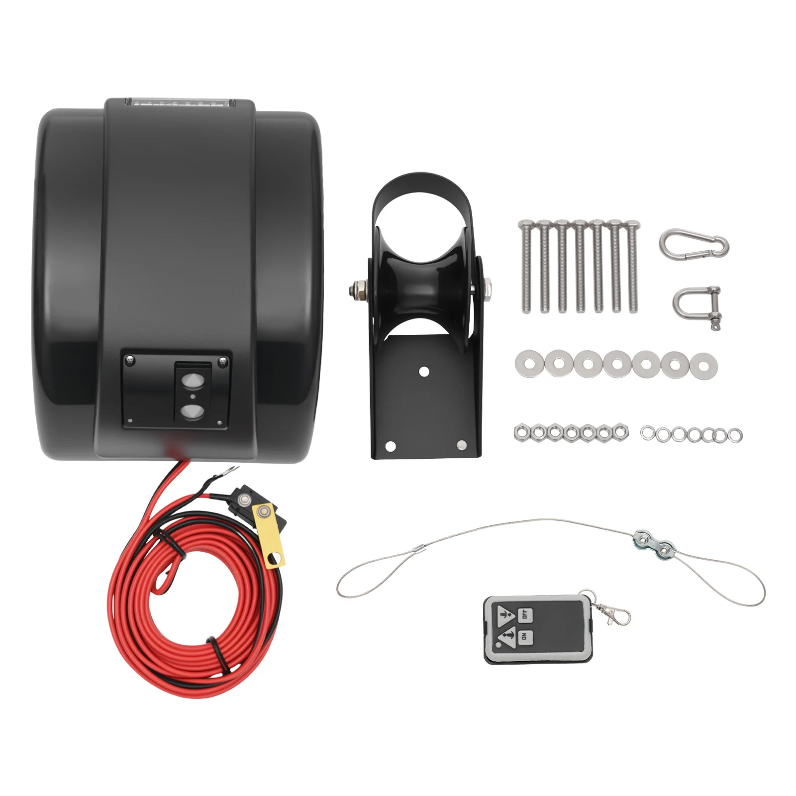 Морская электрическая анкерная лебедка 35/45 фунтов с дистанционным управлением и веревкой 100 футов, спуск 70 футов/мин, извлечение 65 футов/мин