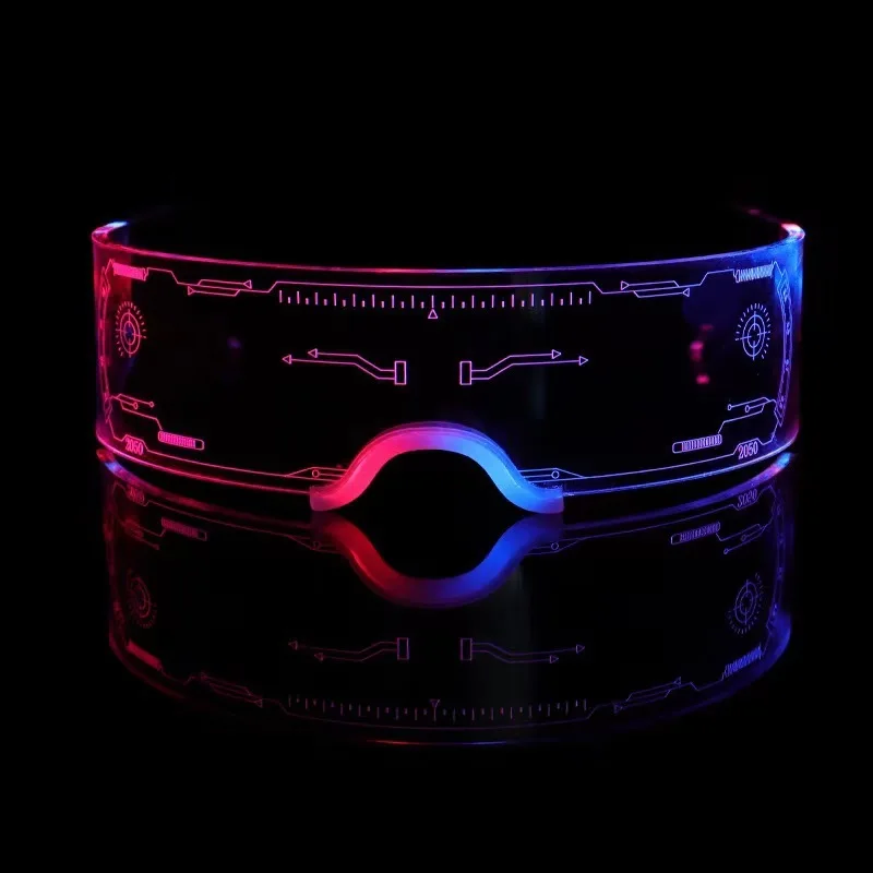 Science Technology Glasses Party Bar Music Festival Led Luminescence Glasses Cyberpunk Happy Planet Super Cool Glasses Toys Gift