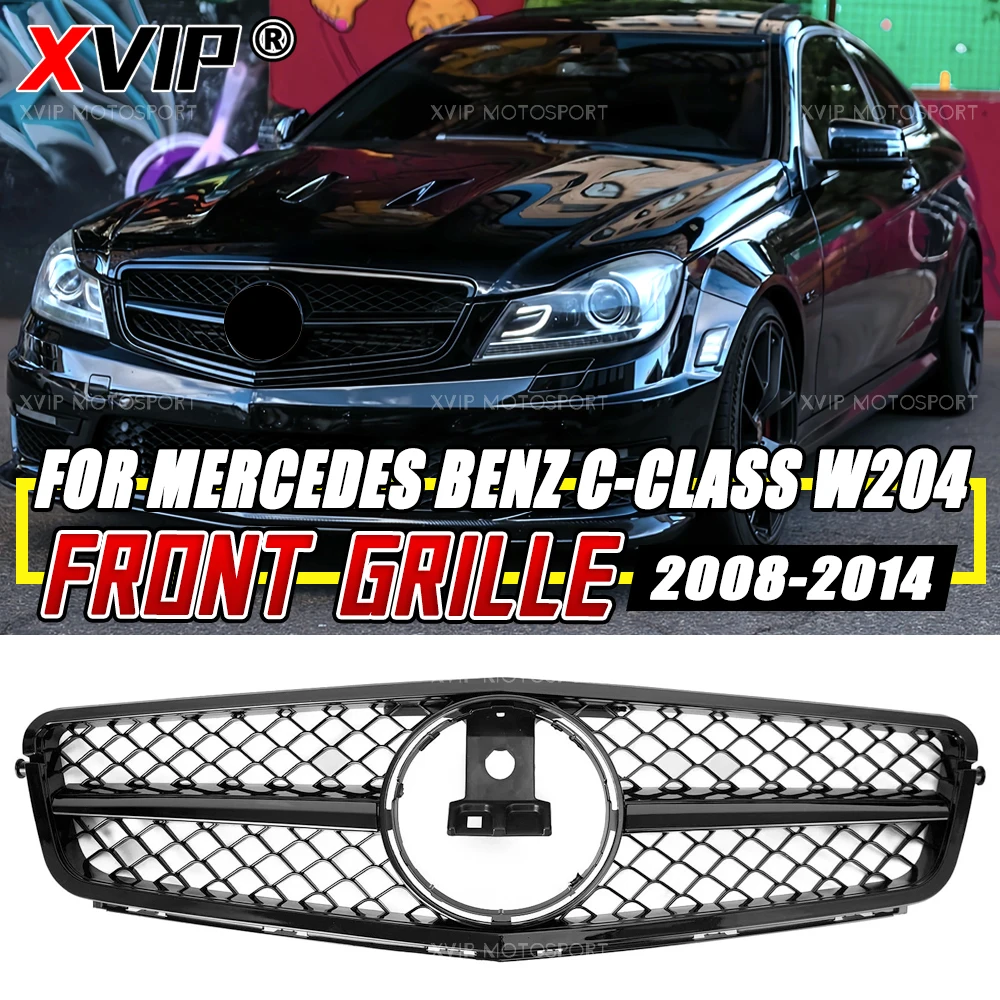 

XVIP Glossy Black Front Bumper AMG Style Grill For Mercedes Benz C-Class W204/C204/S204 08-14 C180 C200 C230 C250 C280 C300 C350