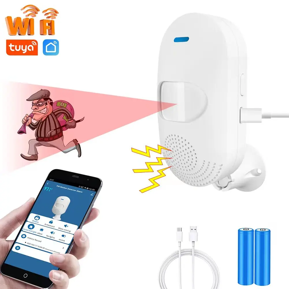 Tuya Smart Home Security Protection WiFi PIR infrared Motion Detector Alarm Sensor Burglar Alarm Smart Life APP Support Alexa