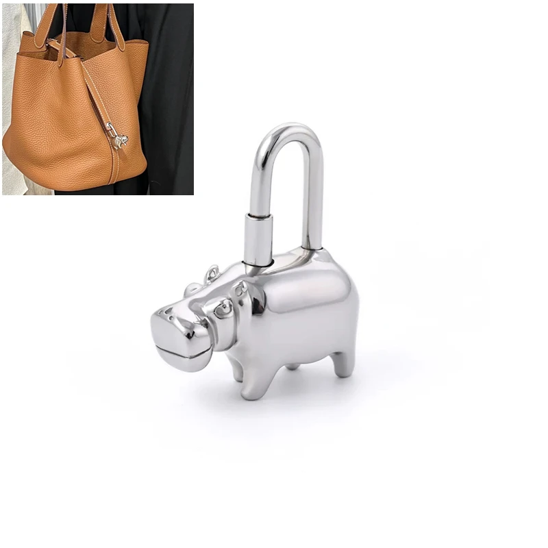 

Metal Animals Lock Pendant For Hermes Birkin Kelly Bag Animal Full Steel Metal High-grade Bag Charm Pegasus Hippo Bag Accessory