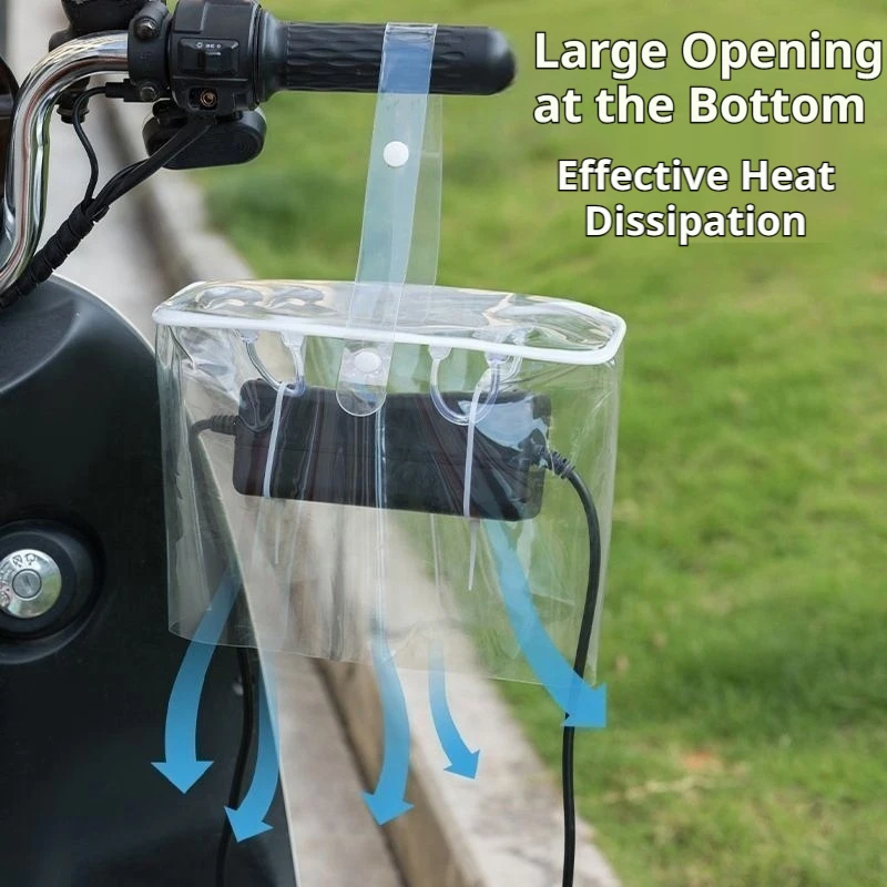 SEAMETAL Scooter Charger Rain Cover Outdoor Waterproof Dustproof Protective Case Foldable Rain Shield for Motorcycle E-Bike