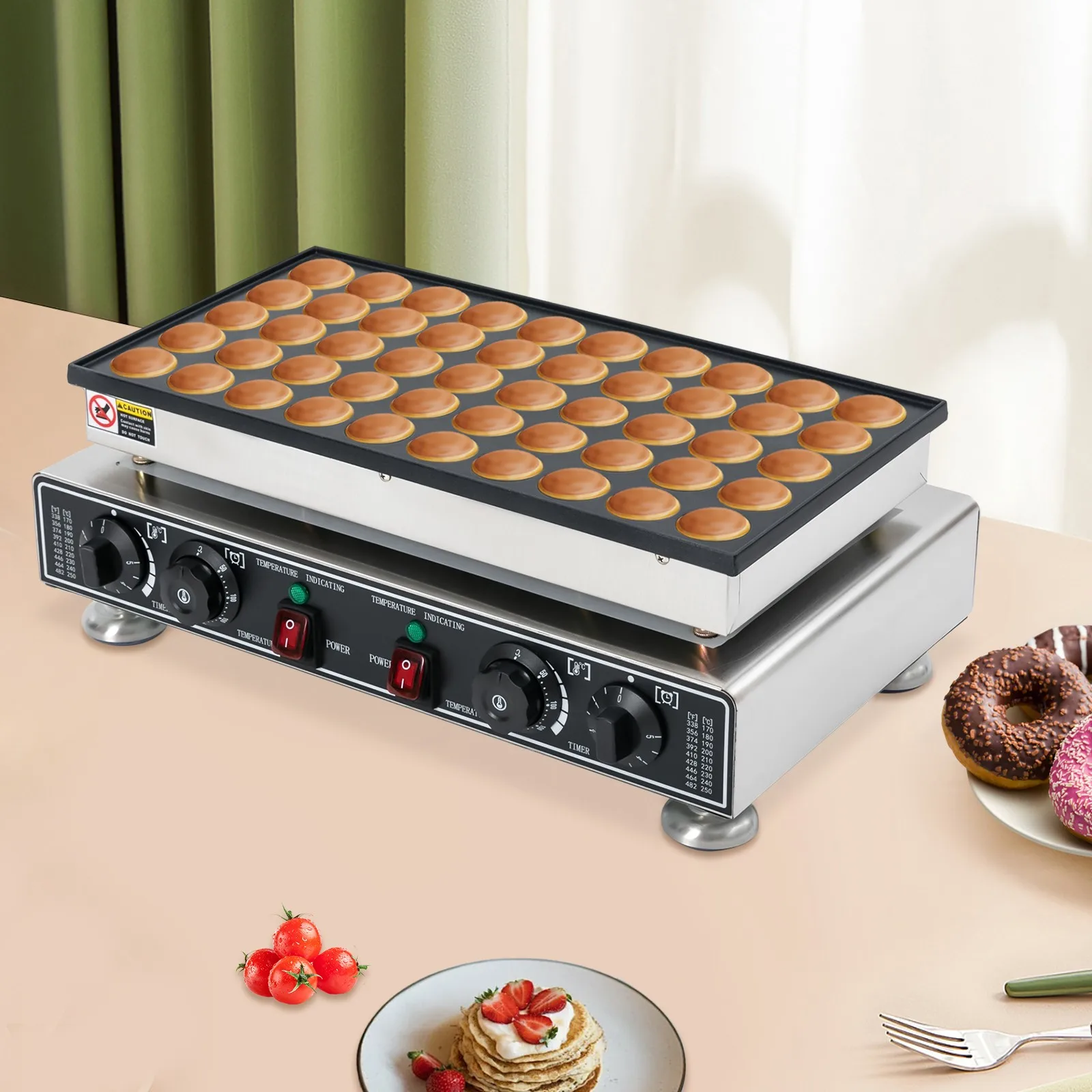 

Коммерческая электрическая мини-блинница с антипригарным покрытием на 50 отверстий для домашнего и коммерческого использования