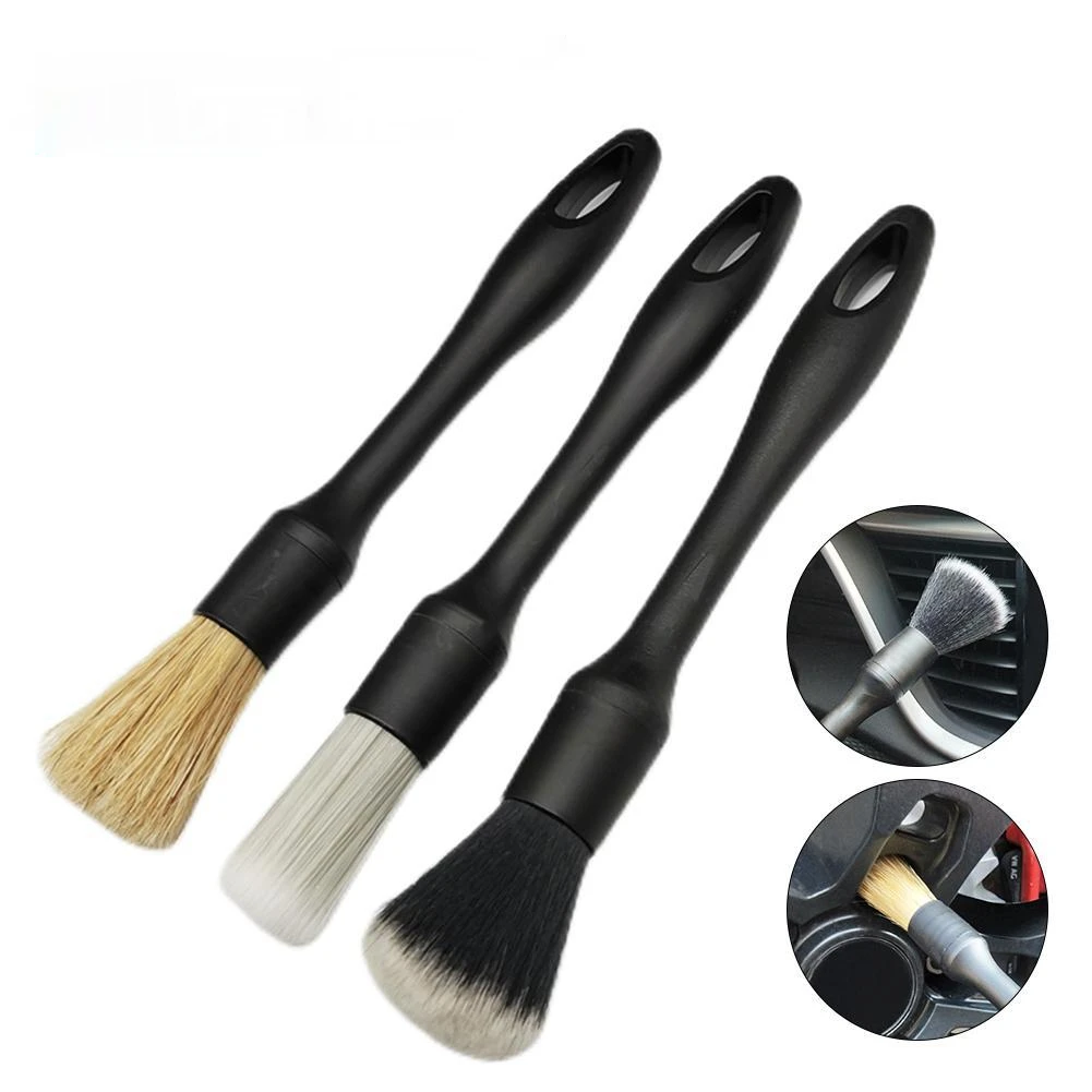 

3PCS Car Detailing Brush Auto Interior Detail Brush Car Cleaning Tool With Synthetic Bristles Car Dash Duster Brush Accessories