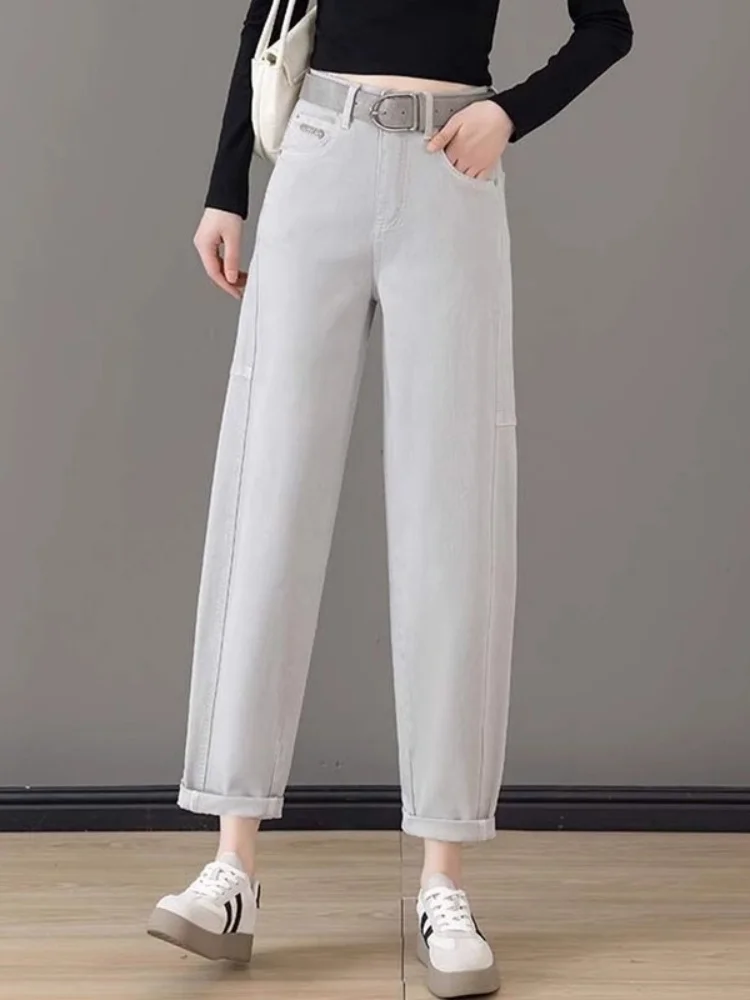 

High Waist Loose Fit Harlan Jeans Sli Knife Slimming Banana Jeans Casual Waed Denim Straight Leg Trousers for Women