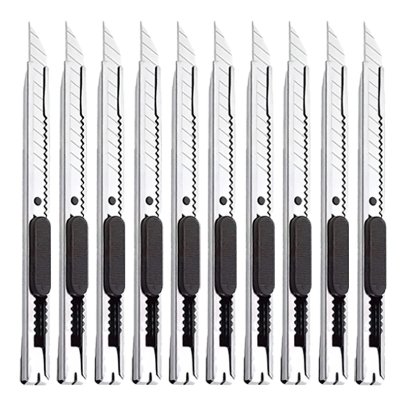 Set di coltelli multiuso in acciaio inossidabile da 10/100 pezzi, taglierino antiscivolo con lame affilate per tagliare carta, sbloccare scatole e intagliare