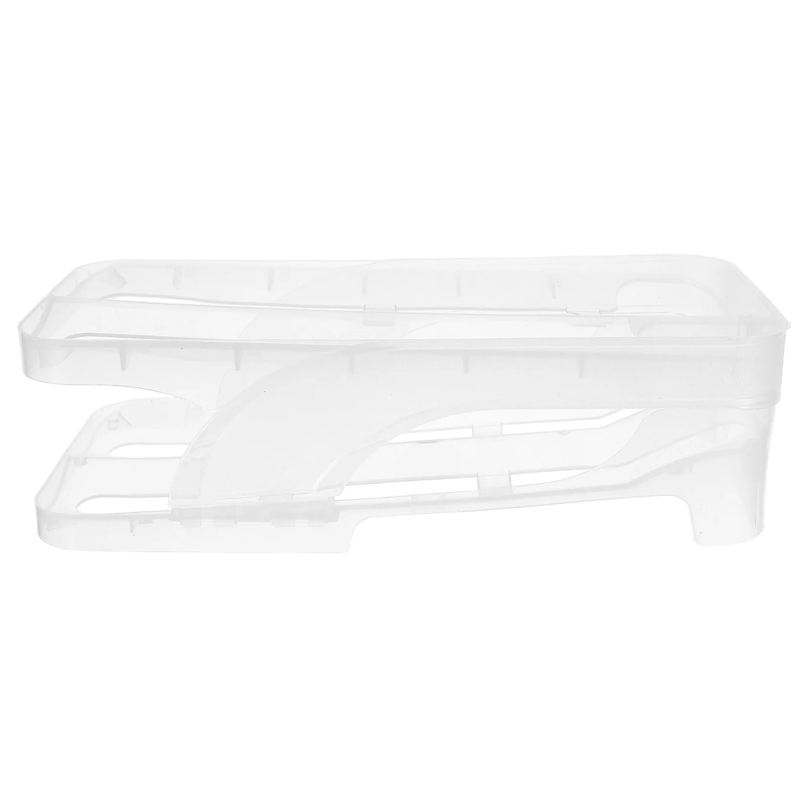 

Automatic Rolling Dispenser Space-Saving Double Layer Refrigerator Organizer Odor-Free Egg Storage Box Transparent Plastic