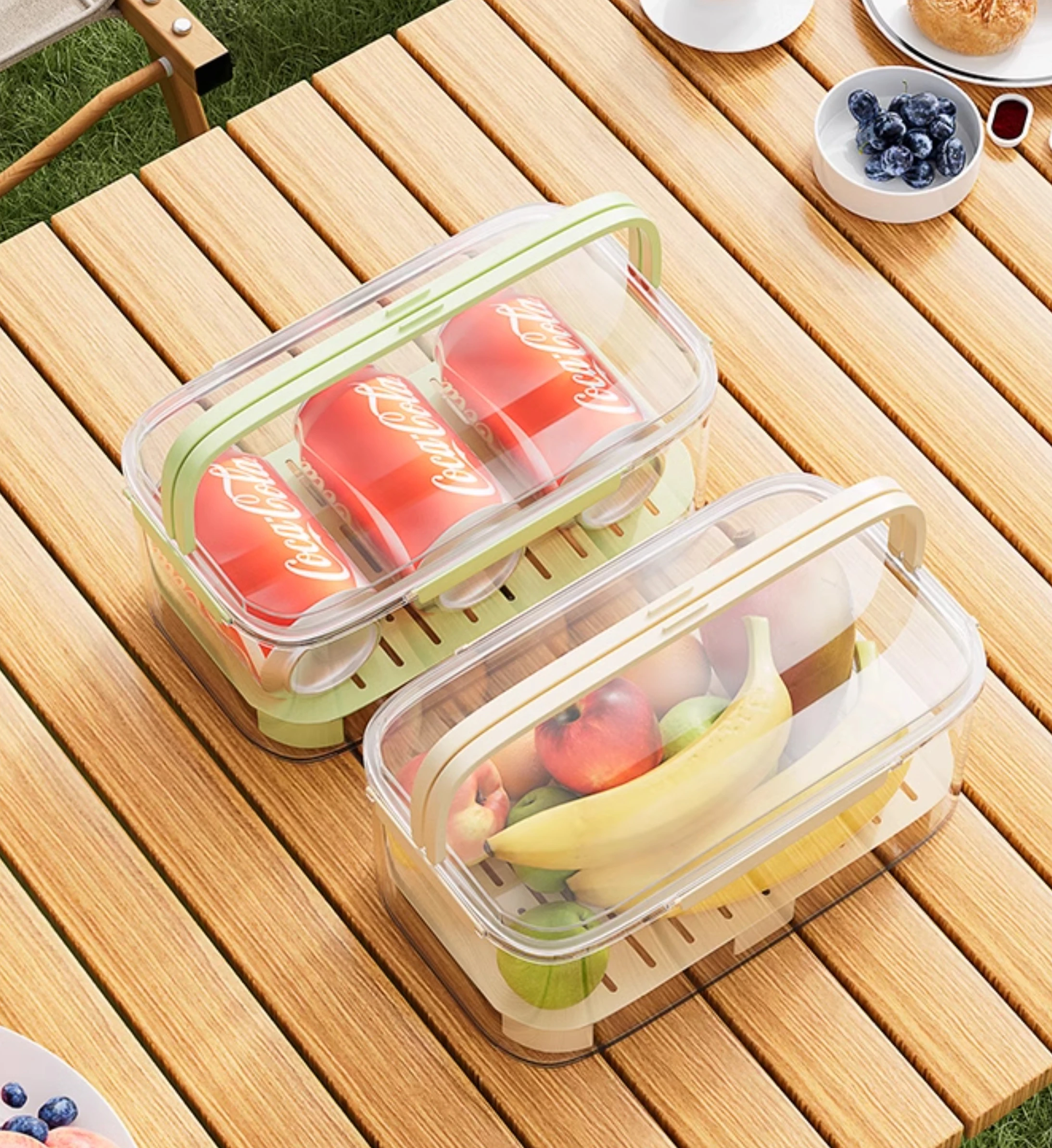 

Refrigerator can be used bento box outdoor picnic blue snacks fruit storage