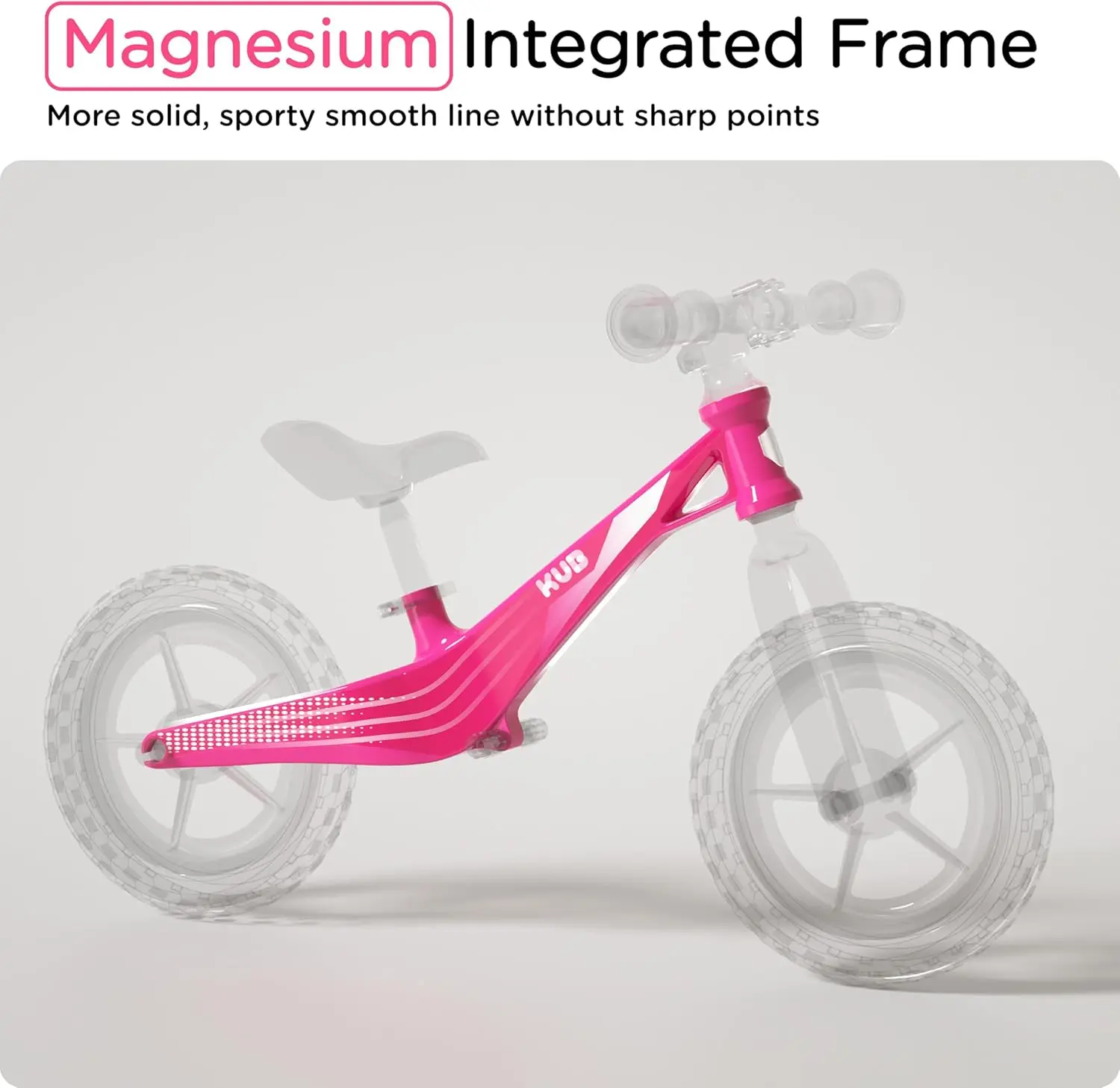 Vélo d'équilibre avec roues de 12 pouces, cadre super léger en magnésium, siège réglable, âgés de 3 à 5 ans