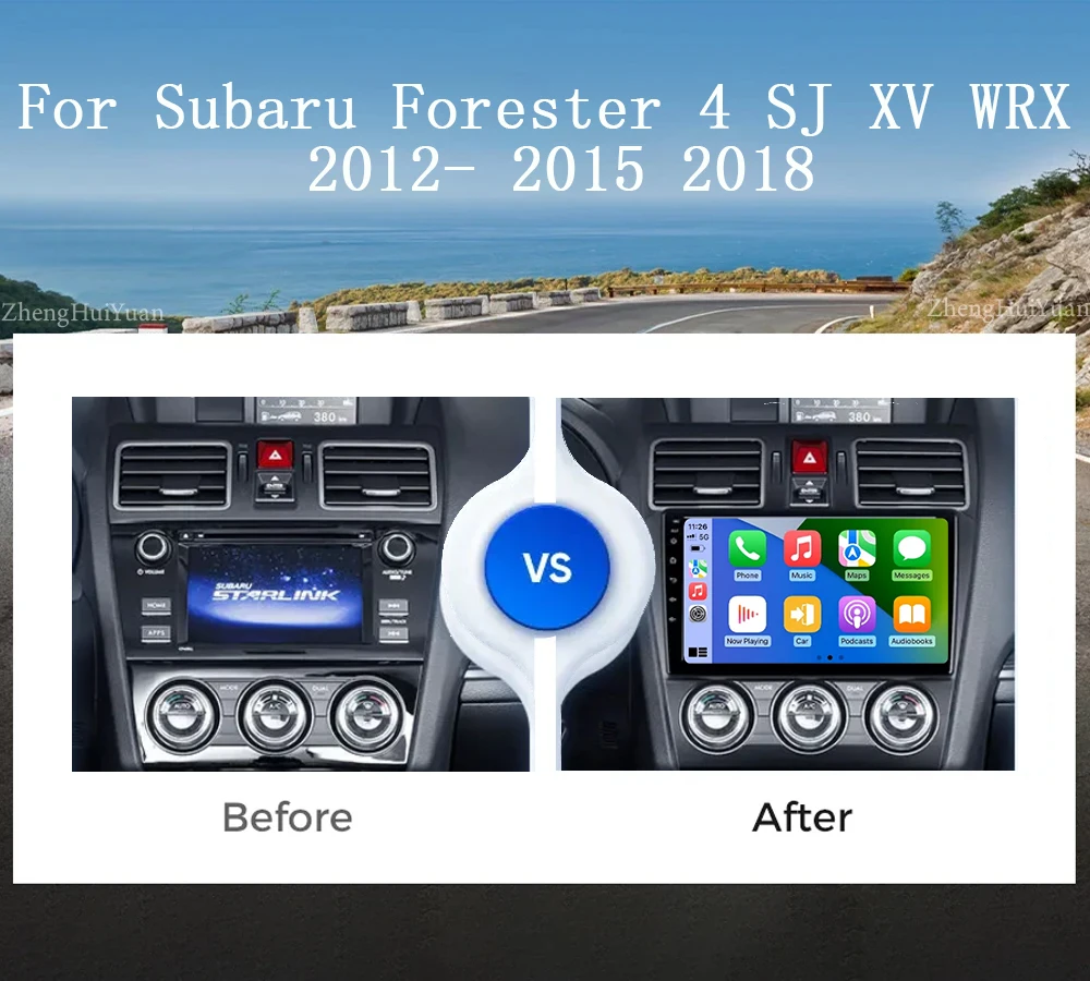 Android 14 Carplay Auto For Subaru Forester 4 SJ XV WRX 2012- 2015 2018 2 Din Car Multimedia Stereo Player GPS Navigation Wifi