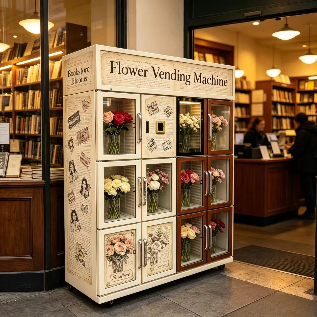 Fresh Flower Vending Machine -Equipped WithTemperature Control Systems to Slow Flower Wilting, Serving Floral Business Operators