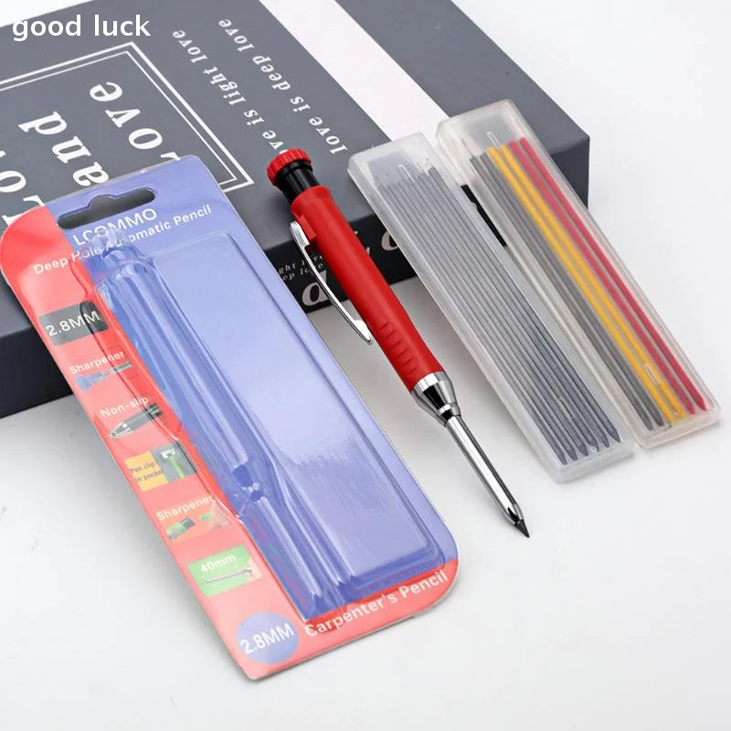 AnswerWoodworking Pencil Card Set,2.8mm Deep Hole Woodworking Marking Pencil Architects Drawing Tool,For Carpenters Engineering