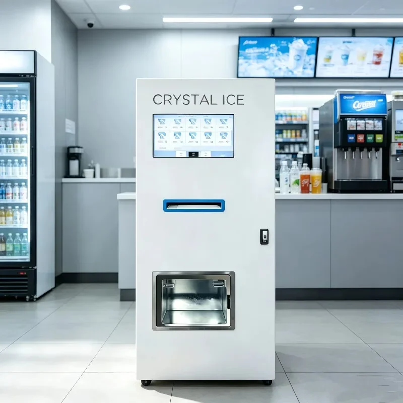 Factory Wholesale Self Service Bagged Ice Vending Machine Fully Automatic Ice Making Dispenser Multilingual Touch Screen OEM