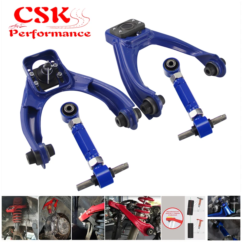 Front Upper Control Arms+Rear Camber Adjustable Kit For Honda Civic EK 1996-2000