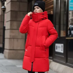 Giacche da donna cappotto invernale giacca Cargo piumino di media lunghezza parka con cappuccio caldo addensare abbigliamento invernale da donna di grandi dimensioni