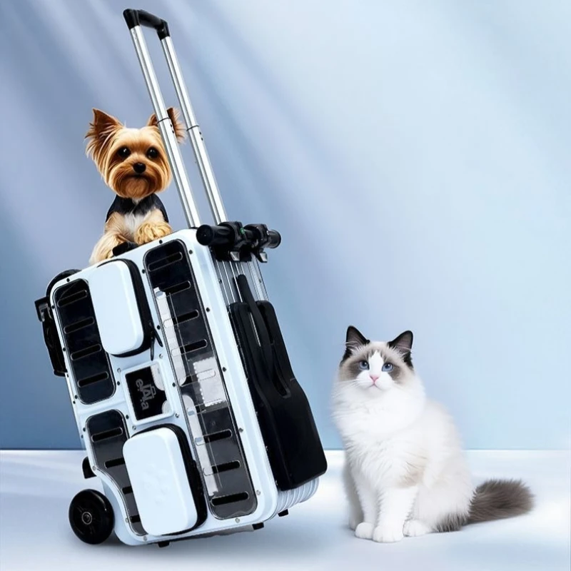 Portable Pet Electric Suitcase 40L Large Capacity Electric Luggage Durable Multifunctional Breathable Outdoor Pets Strollers