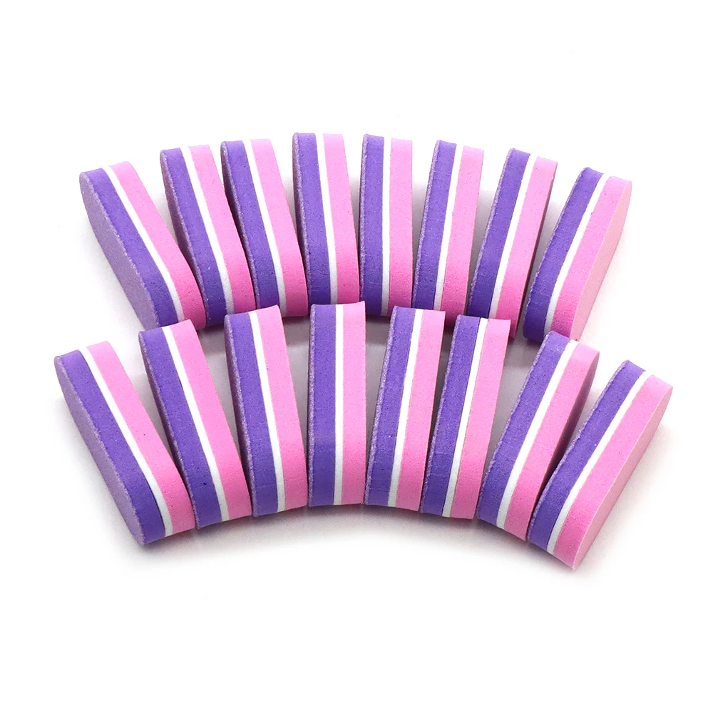500個入り ミニネイルファイル 卸売 ダブルカラー スポンジネイルファイル 100/180グリット サンドペーパーファイル バッファー マニキュア アクセサリー＆ツール