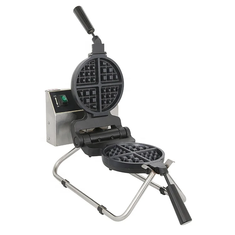 CE Round Commercial Snack Machine Single Round Plate Nonstick Electric Waffle Maker Machine