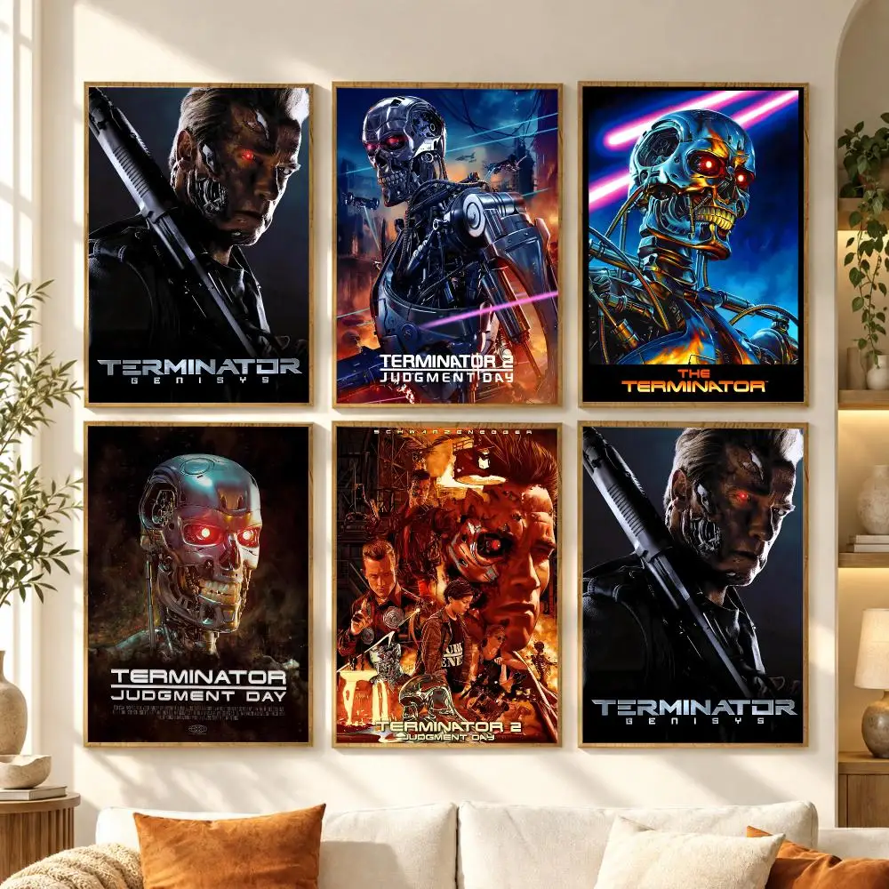 Sci-Fi Movie T-The Terminator Poster Modern Waterproof Wall Art for Bedroom Living Room Bar Hallway Decor
