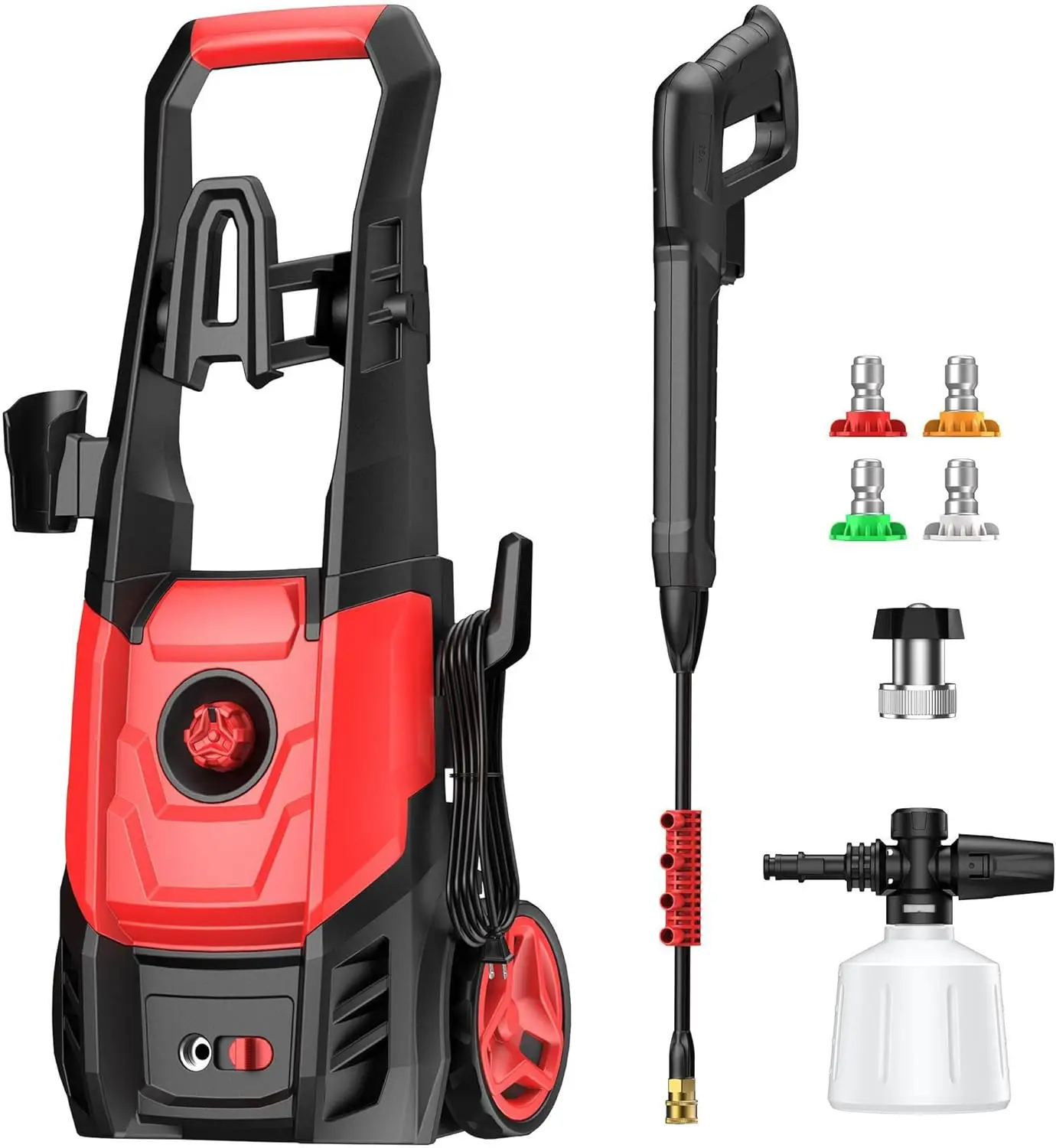 

Electric Pressure Washer with Foam Cannon & 4 Nozzles for Cars, Driveways, Patios