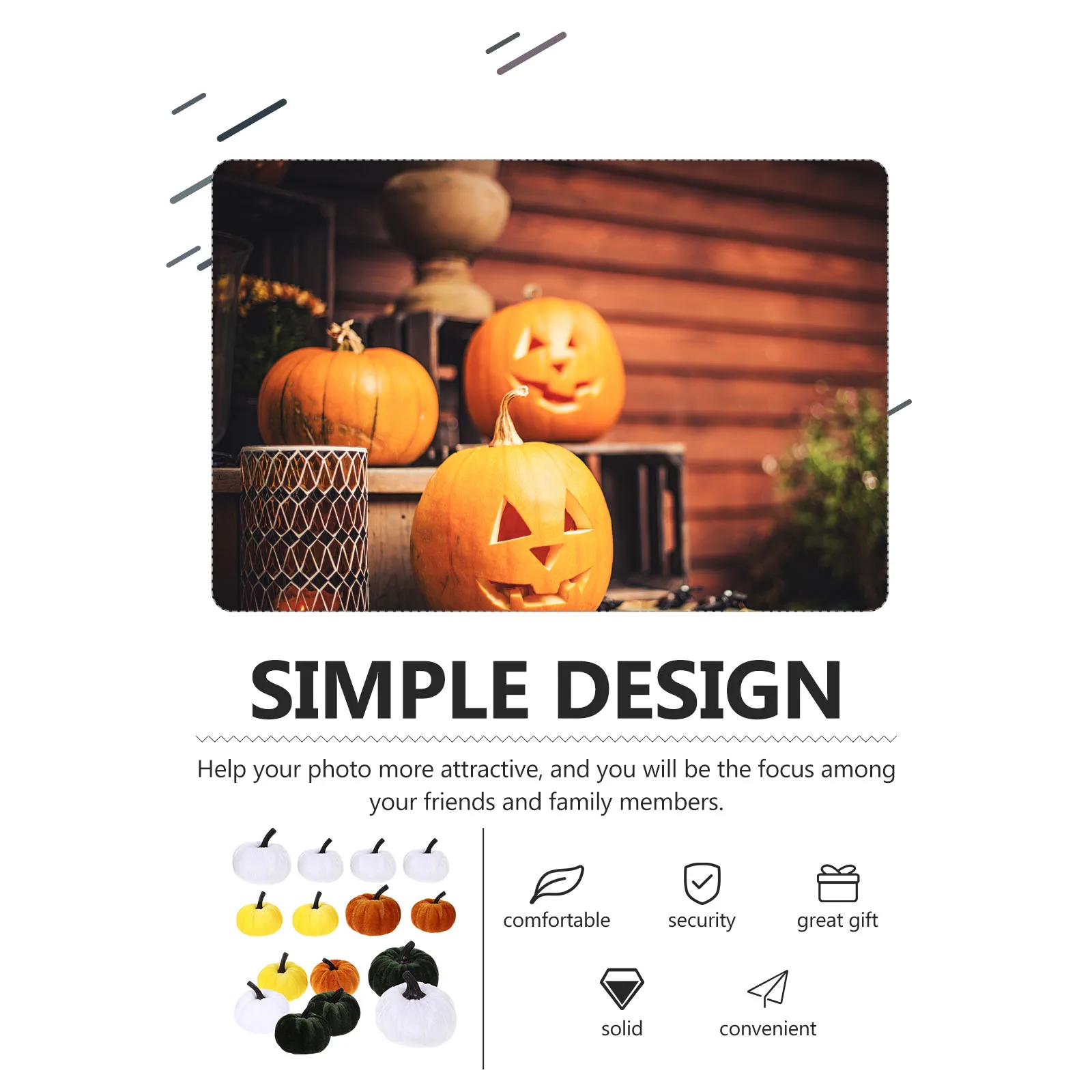 

Cloth Pumpkin Decoration Decorative Fake Ornament Scene Layout Lifelike Halloween Photo Prop Lint Simulated Props Fall