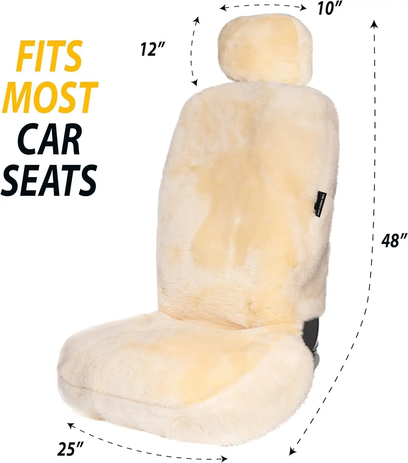 ZONETECH Car Seat Covers Full Set,Sheepskin Winter Wool Auto Accessories for All Season Protection of Your Seats,Include Front&R