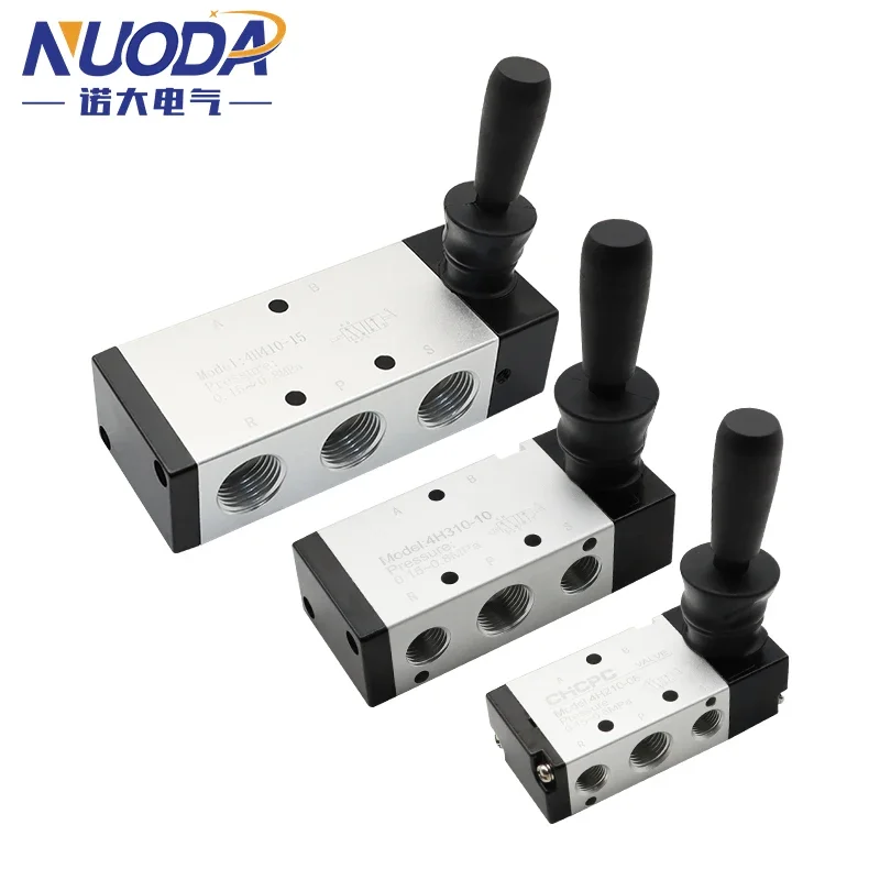 4H210-08 4H310-10 4H410-15 2 Position 5 Port Air Manual Valve Pneumatic Control Valve 5/2 Way Hand Lever Operated Control Valve