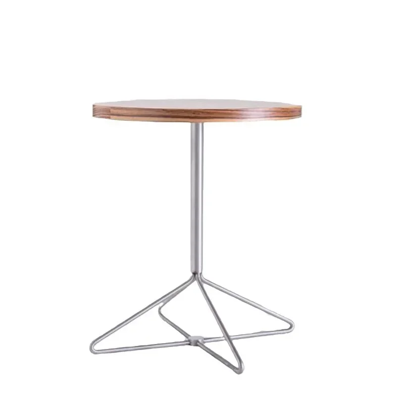 

Nordic simple small apartment modern sofa round side table, stainless steel corner table