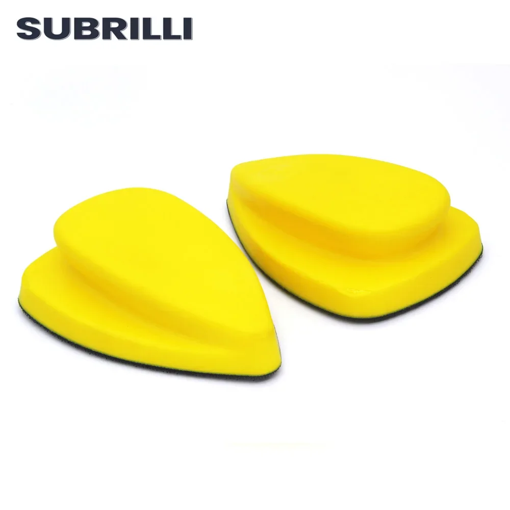 Subrilli 148*98mm lixadeira de detalhes manuais almofadas de lixamento manual de papel, blocos de lixamento de gancho e laço de mouse antiderrapantes para lixa de mouse