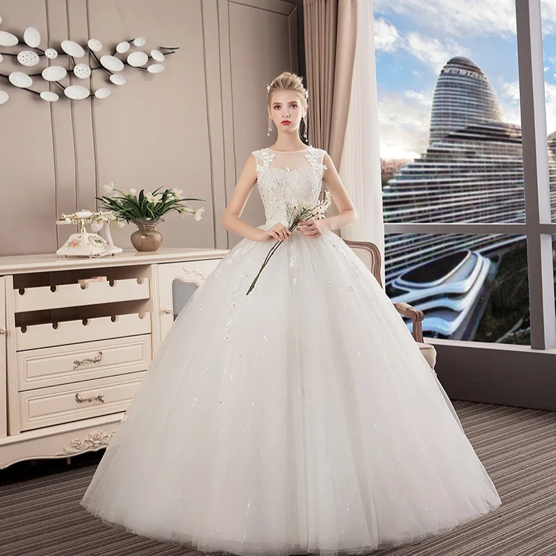 Customized Lace Up Wedding Dress Dream Princess Plus Size Ball Gowns Bridal Wedding Dresses  Vestidos De Novia