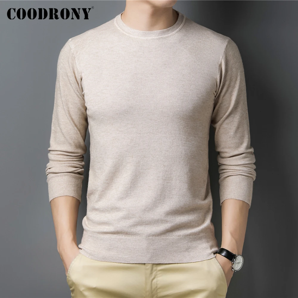 

COODRONY Brand Pure Color O-Neck Sweater Men Clothing Autumn Winter Multicolor Knitwear Casual Soft Warm Pullover Jersey Z1114