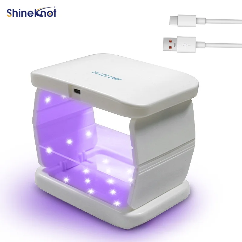 

SHINEKNOT LED Double-Sided Uv Curing Lamp Compact Mini Portable Purple Light Lamp Fast Curing Nail Plate Adhesive Gel Lamp