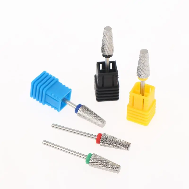 1Pcs 15mm 5in1 Cross Tooth Tungsten Steel Nail Drill Bits Wear Resistant Fast Polishing For Home Manicure Nail Salon Use