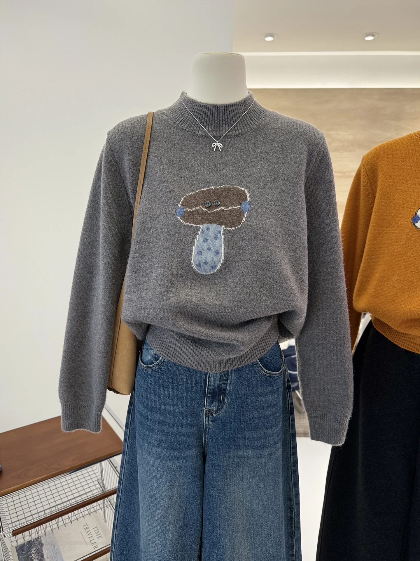 

Warm Knitted Sweater Women's Winter Loose Slimming f High Collar Fce Inner Wear Commute Sle Anti-Ball Long Sve
