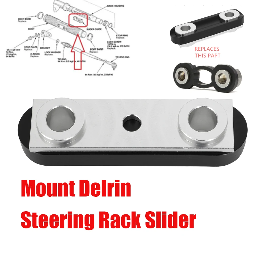 Mount Delrin Steering Rack Slider Aluminum for DC5 EP3 RSX Type S Civic 2001 2002 2003 2004 2005 2006 53605-S5A-003, 11003-RHD-0