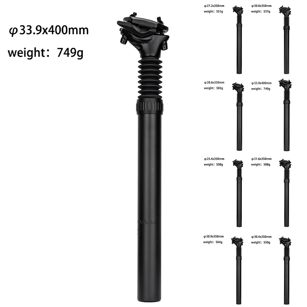 

MTB Suspension Seatpost 25.4/27.2/28.6/30.0/30.4/30.9/31.6 x 350mm Bicycle Seat Post 33.9 x 400mm Shock Absorb Damping Seat Tube