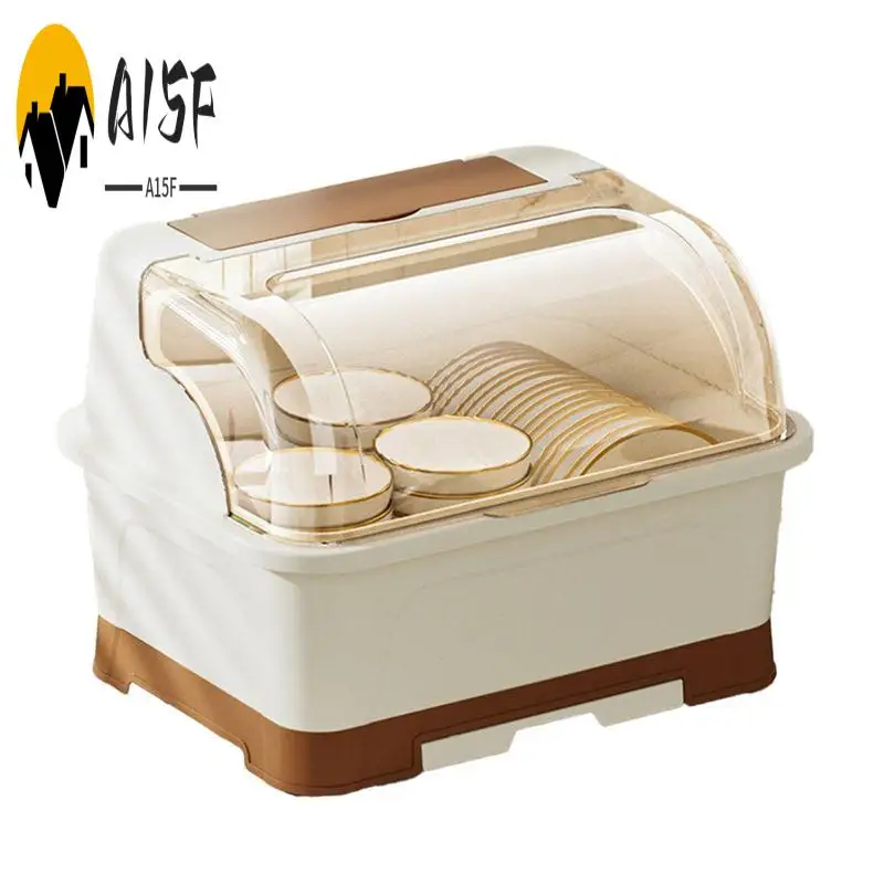 

A15F-Набор кухонных органайзеров, сушилка для посуды с крышкой, пластиковая чаша, хранилище палочек для еды, столовые стеллажи для слива воды