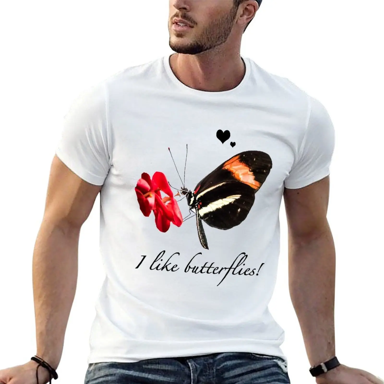 

Gift Idea Butterfly Photo I like butterflies! T-Shirt t shirts for man slim fit funny t shirts dark humor T-Shirt