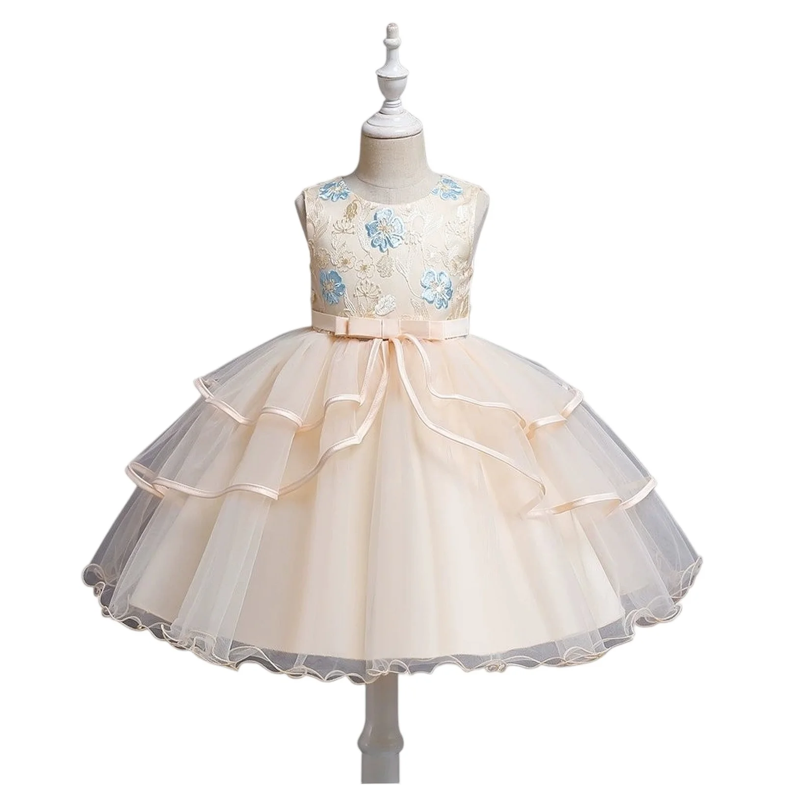 

New Children's Dress Princess Skirt Red Flower Girl Catwalk Pettiskirt Day Host Costume Little Girls Pageant Dresses 2025